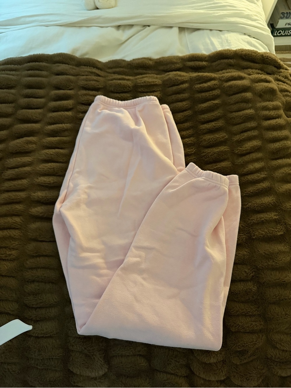 Skims Pink Fleece Sweatpants - Soft Elastic Waist